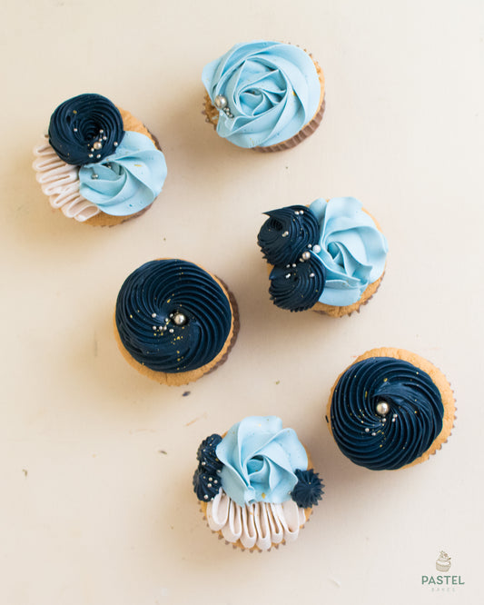 Decorated Cupcakes (Blue Tones)